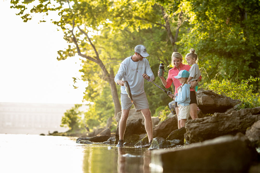 family fishing