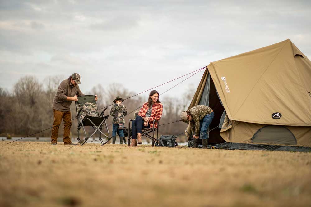 family tent camping