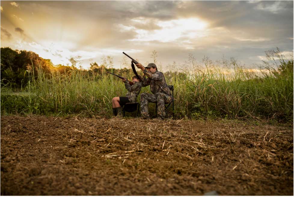 father son dove hunting