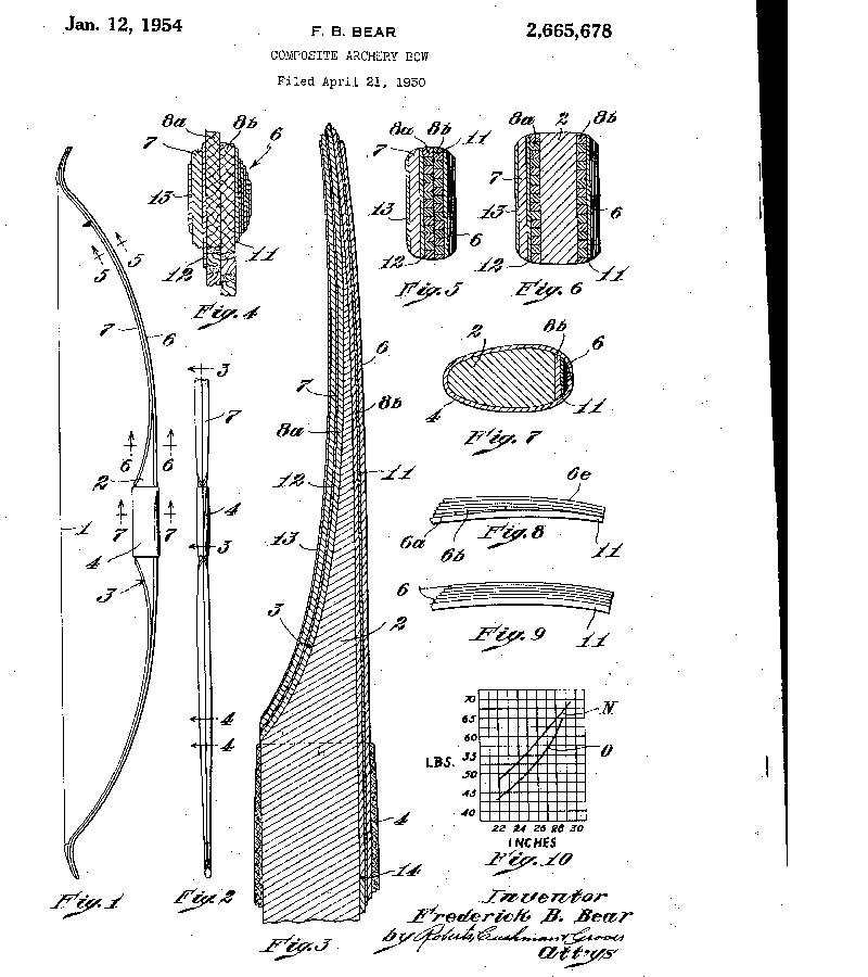 Fred Bear composite bow patent
