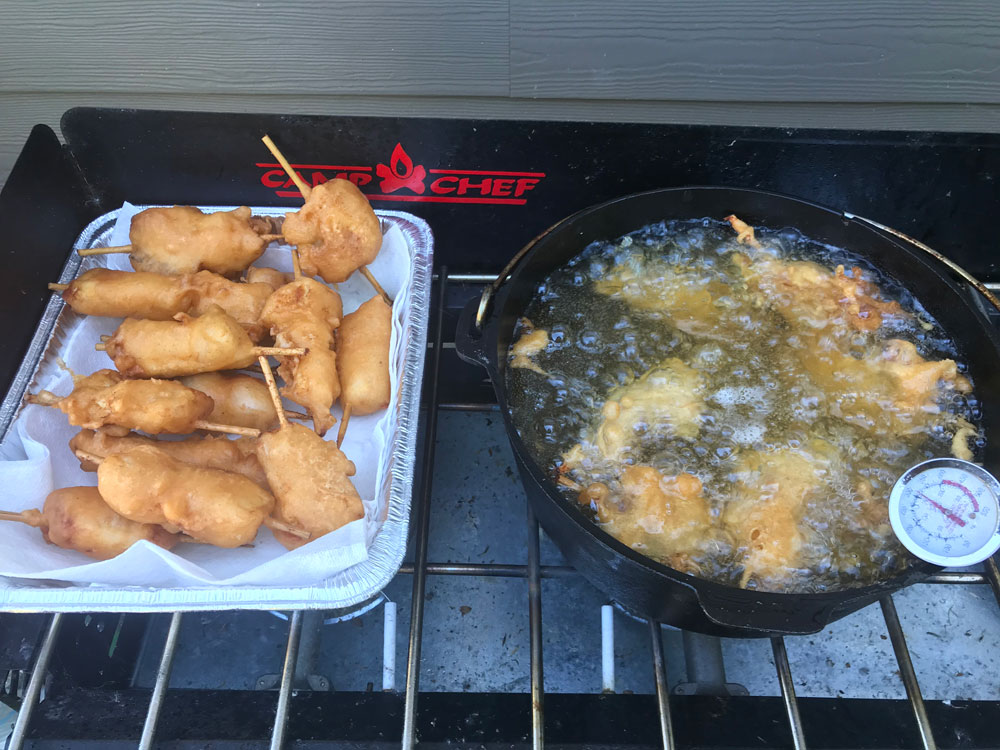 frying fish on camp chef stove