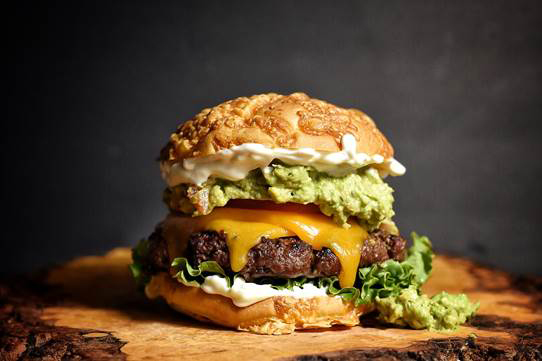 guacamole cheddar burger