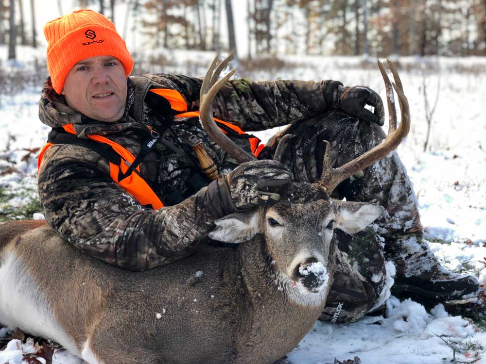 hunting deer in snow