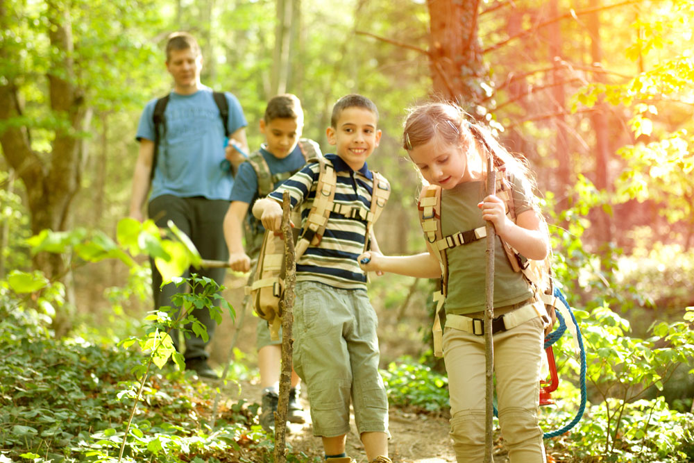 kids hiking