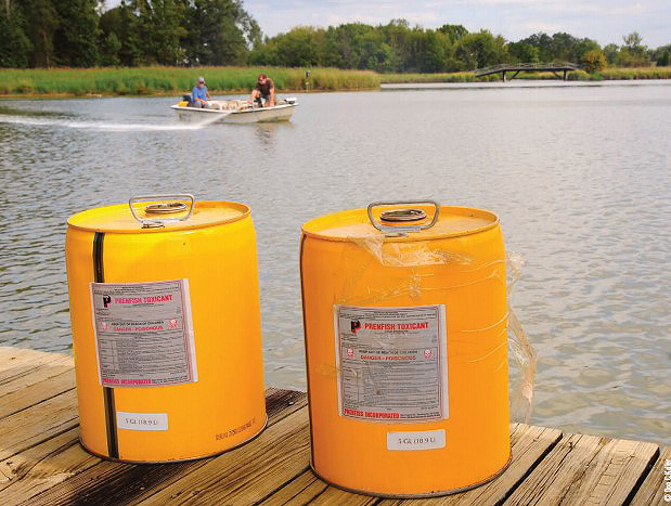 liquid rotenone barrels