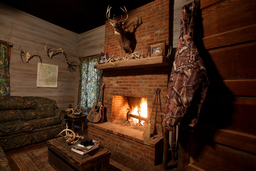 cabin fireplace