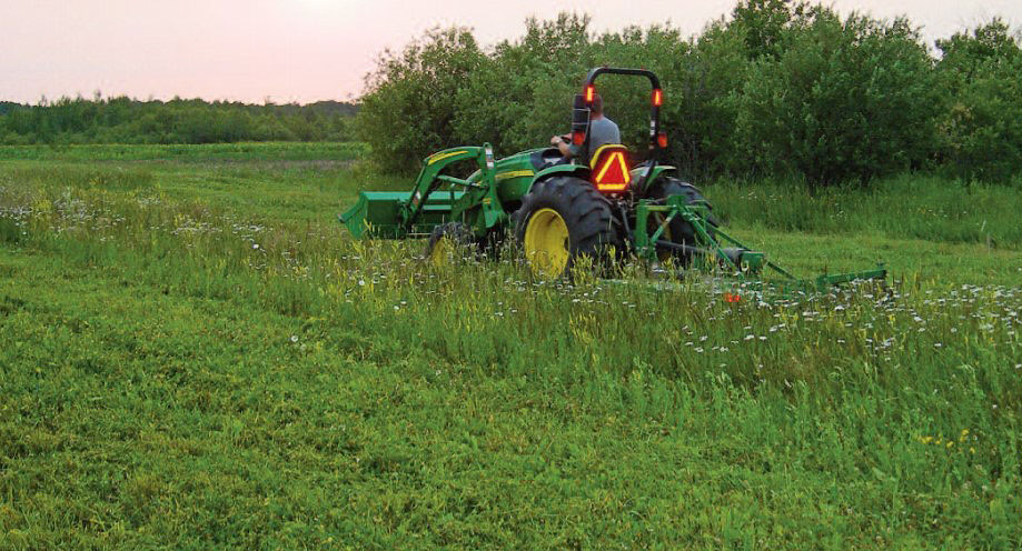 mowing clover