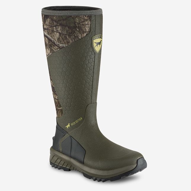 pair of camo rubber boots
