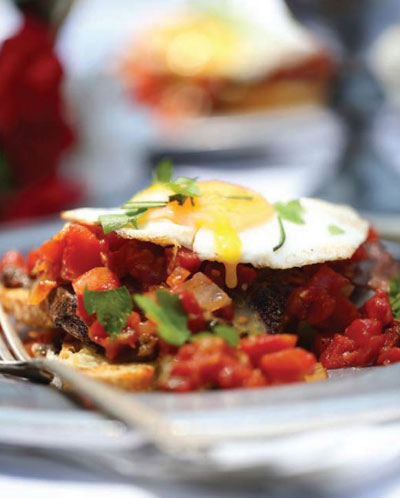 open-faced venison sandwich