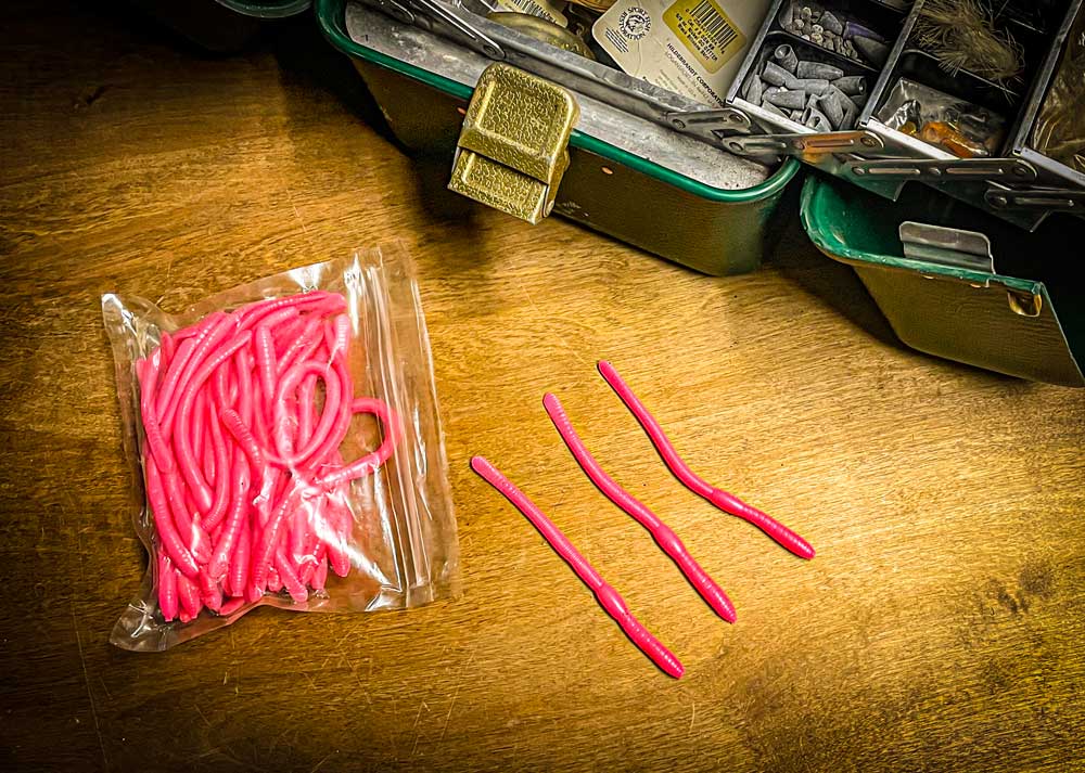 pink worm lures fishing