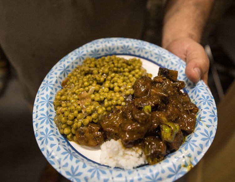 plate of peas and duck