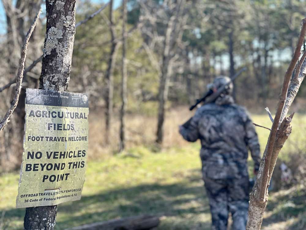 posted sign public land