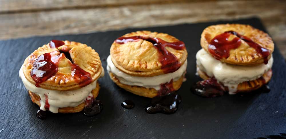 raspberry ice cream hand pies