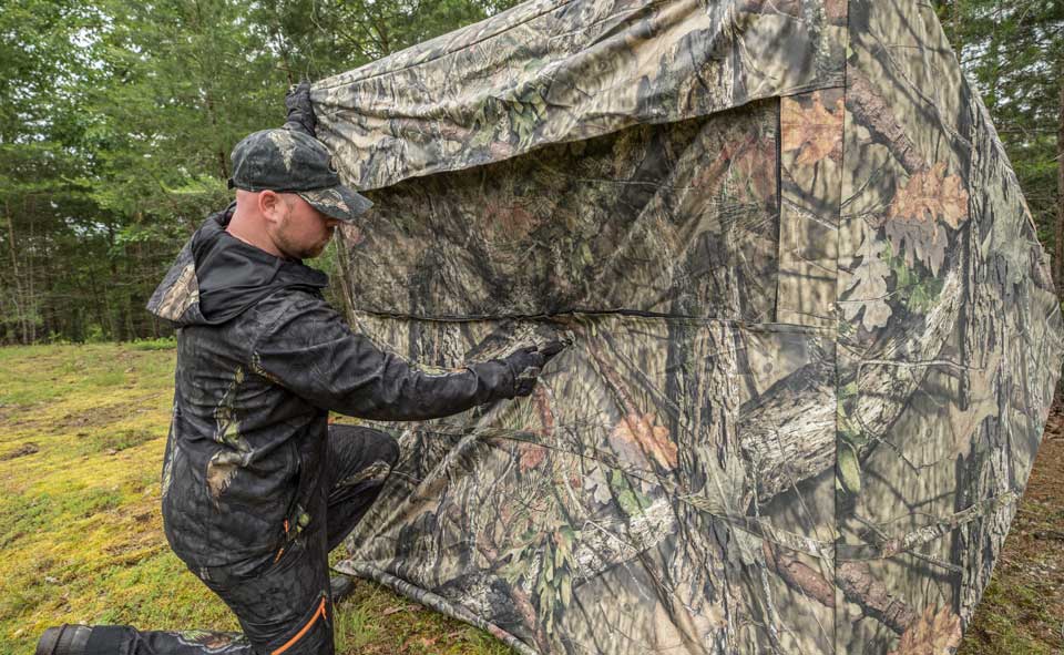 securing a ground blind