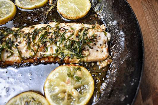 skillet trout with lemon and butter