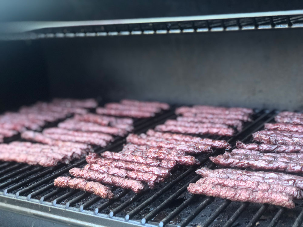 smoking venison jerky