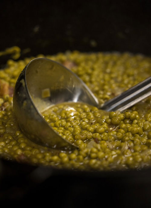 stirring peas