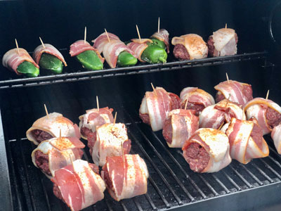 prepared meatballs on grill