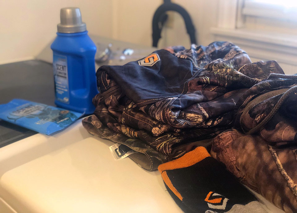 washing hunting gear