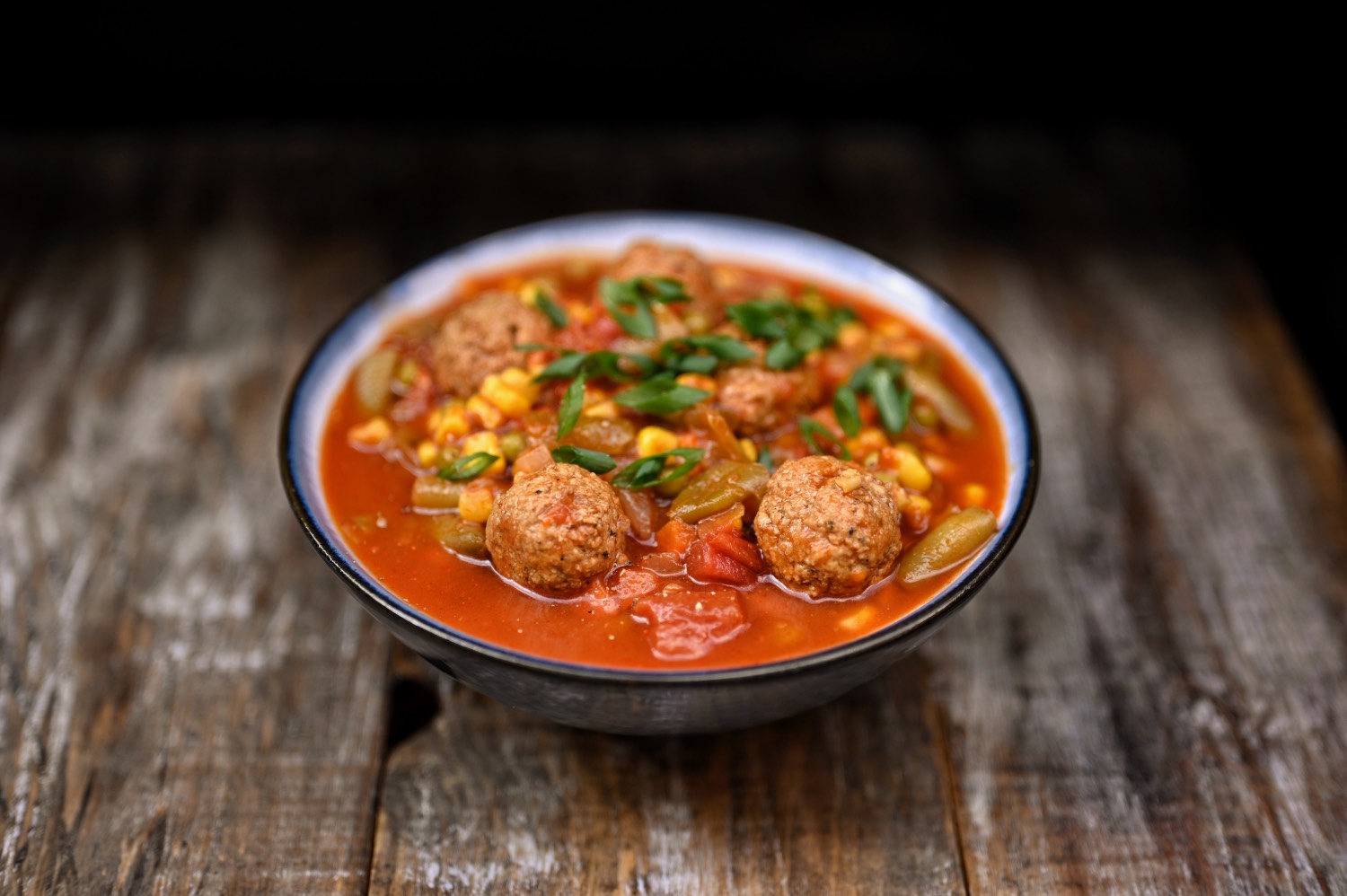wild turkey meatballs and vegetable soup